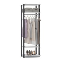 Módulo Closet 1 Cabideiro e 2 Prateleiras Be Mobiliario - Branco e Expresso