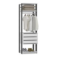Módulo Closet 3 Gavetas e Cabideiro 70cm Be Mobiliario - Branco e Expresso