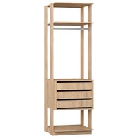 Módulo Closet 3 Gavetas e Cabideiro 70cm Be Mobiliario - Carvalho Mel