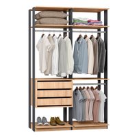 Módulo Closet com 2 Peças Be Mobiliario - Carvalho Mel e Expresso