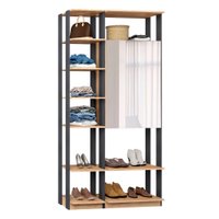 Closet Módulado com 2 Peças Be Mobiliario - Carvalho Mel e Expresso