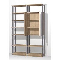 Closet Módulado em 2 Peças Be Mobiliario - Carvalho Mel/Expresso