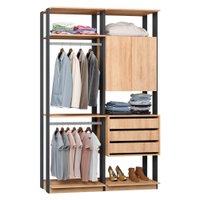 Closet Módulado de 2 Peças Be Mobiliario Carvalho Mel e Expresso