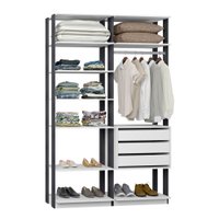 Closet Módulos 2 Peças Be Mobiliario Branco e Expresso