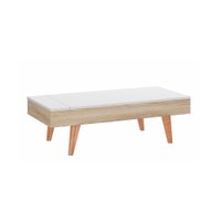Mesa de Centro Leaves Com Tampo Basculante Be Mobiliário - Aveiro e Branco