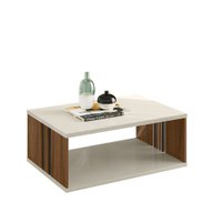 Mesa de Centro New Bonito Linea Brasil - Nogueira com Off White Brilho