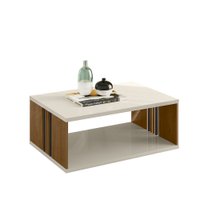 Mesa de Centro New Bonito Linea Brasil - Avelã com Off White Brilho