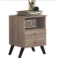 Mesa de Cabeceira Retrô com 2 Gavetas Movelbento - Rustico