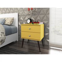 Mesa De Cabeceira Movelbento Retrô Com 2 Gavetas RT3032 - Amarelo