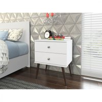 Mesa De Cabeceira Movelbento Retrô Com 2 Gavetas RT3032 - Branco