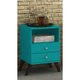 Mesa De Cabeceira Movelbento Retrô Com 2 Gavetas RT3103 - Turquesa
