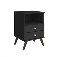 Mesa De Cabeceira Movelbento Retrô Com 2 Gavetas RT3103 - Preto