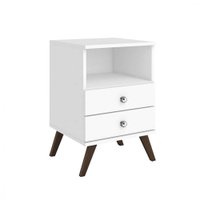 Mesa De Cabeceira Movelbento Retrô Com 2 Gavetas RT3103 - Branco