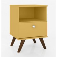 Mesa de Cabeceira Retro 400x580x380mm Movelbento - Amarelo