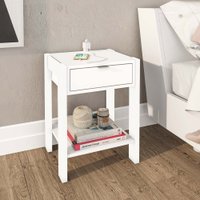 Mesa de Cabeceira AZ1016 Tecno Mobili com tomada bivolt - Branco