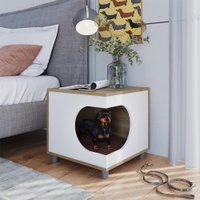 Mesa de Cabeceira Completa Móveis para Pets - OAK/Branco