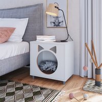 Mesa De Cabeceira Completa Móveis Pet Para Gatos - Branco