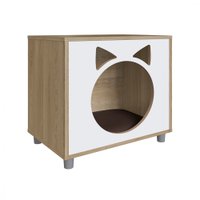 Mesa de Cabeceira Móveis para Pets - OAK e Branco
