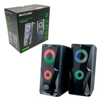 Caixa de Som Gamer Multilaser SP330, USB + P2 (3.5mm), 15W RMS, LED RGB, 2.0 Estéreo
