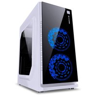 Gabinete Gamer Vinik VX Gaming Crater, Lateral Acrílico, Branco C/ LED Azul - 29832