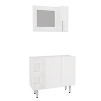 Kit Gabinete para Banheiro com espelheira sem cuba Estilare Móveis CNJ1039 - Branco