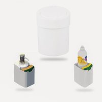 Kit Cozinha Roper Plast Lixeira 5L+Porta Esponja E Detergente - Branco