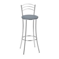 Kit 2 Banquetas Cromadas BC26A de Metal e Assento Espuma D15 Treparoni - Cinza