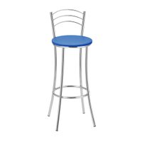 Kit 2 Banquetas Cromadas BC26A de Metal e Assento Espuma D15 Treparoni - Azul