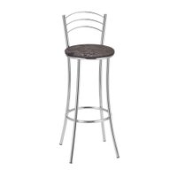 Kit 2 Banquetas Cromadas BC26-A de Metal e Assento Espuma D15 Treparoni - Marrom