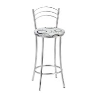 Kit 2 Banquetas Cromadas BC26B de Metal e Assento Espuma D15 Treparoni - Branco