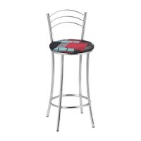 Kit 2 Banquetas Cromadas BC26B de Metal e Assento Espuma D15 Treparoni - Preto com Cinza