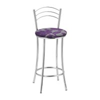 Kit 2 Banquetas Cromadas BC26B de Metal e Assento Espuma D15 Treparoni - Roxo