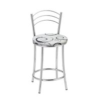 Kit 2 Banquetas Cromadas BC26C de Metal e Assento Espuma D15 Treparoni - Branco