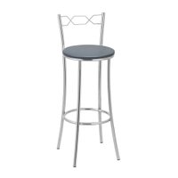 Kit 2 Banquetas Cromadas BC51A de Metal e Assento Espuma D15 Treparoni - Cinza