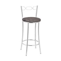 Kit 2 Banquetas Cromadas BC51B de Metal e Assento Espuma D15 Treparoni - Marrom