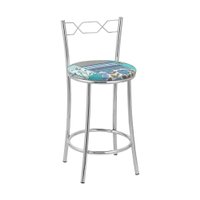 Kit 2 Banquetas Cromadas BC51C de Metal e Assento Espuma D15 Treparoni - Azul