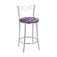 Kit 2 Banquetas Cromadas BC51C de Metal e Assento Espuma D15 Treparoni - Roxo e Cinza