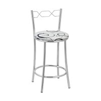 Kit 2 Banquetas Cromadas BC51C de Metal e Assento Espuma D15 Treparoni - Branco