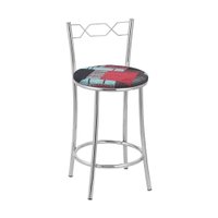 Kit 2 Banquetas Cromadas BC51C de Metal e Assento Espuma D15 Treparoni - Preto com Cinza