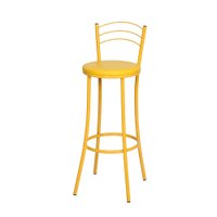 Kit 2 Banquetas Fixas BP26A de Metal e Assento Espuma D15 Treparoni - Amarelo