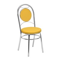 Kit 2 Cadeiras Cromadas CC10 de Metal e Assento Espuma D15 Treparoni - Amarelo