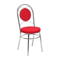 Kit 2 Cadeiras Cromadas CC10 de Metal e Assento Espuma D15 Treparoni - Vermelho