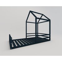 Cama Meia Casinha Solteiro Ludika Mobilia - Azul