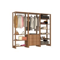 Closet Multi Yes Com 2 Cabideiros 3 Gavetas e 10 Prateleiras Nova Mobile - Montana