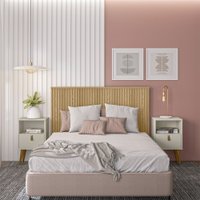 Cabeceira Casal Pipa Linea Brasil Ripada Com Frame - Carvalho