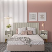 Cabeceira de Casal Pipa Linea Brasil Ripada Com Frame - Off White