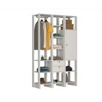 Closet Multi Yes Com Cabideiro 2 Gavetas Porta e 11 Prateleiras Nova Mobile - Branco