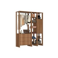 Closet Multi Yes Com Cabideiro 3 Gavetas Porta e 10 Prateleiras Nova Mobile - Montana
