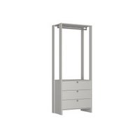Closet Yes Com Cabideiro e 3 Gavetas Nova Mobile - Branco