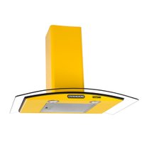 Coifa de Parede 75cm Vidro Curvo Slim Fogatti - Amarelo